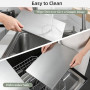 Planche a Decouper Inox, Plaque Inox Cuisine en Acier Inoxydable, Protege Plan de Travail Cuisine avec Bord d'arrêt, les Pain et