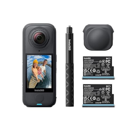 Insta360 X4 Air Pack démarrage Noir Graphite - Caméra 360 8K, Appareil Photo vidéo étanche léger 165g, Perche à Selfie Invisible
