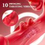 Keytuo Vibromasseurs Feminin Sex Toys, Sex Toýs Femme 4EN1 Léchage Gode Vibro-masseur va et Vient 10 Modes de Vibrations, Silen