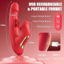 Keytuo Vibromasseurs Feminin Sex Toys, Sex Toýs Femme 4EN1 Léchage Gode Vibro-masseur va et Vient 10 Modes de Vibrations, Silen