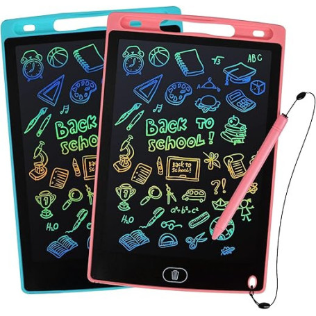 Kogabanny Tablette Dessin Enfant 2 Pièces 8.5 Pouces,Tablette d'écriture LCD pour 3-10 Ans Enfants Ardoise Magique,Jouet Educati