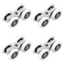 4 PCS Roulette Porte Coulissante Métal, Roulettes Pour Porte Coulissante Douche Avec Roulement À Billes, Glissement Silencieux E