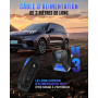 Onalix Gonfleur Pneus Voiture Portable 12V, Gonflage Rapide avec Écran Numérique HD, Mémoire Intelligente, Arrêt Automatique, 4