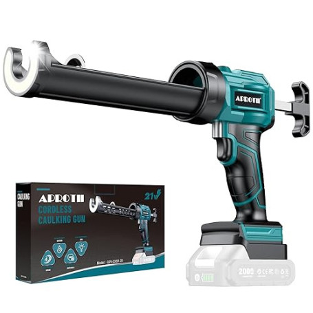 APROTII Pistolet Silicone Electrique Compatible avec Ma@kita Batteries 18V, Lumière LED, Pistolet Cartouche pour le Calfeutrage