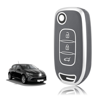 TOOMUME Coque Clé TPU, Etui Clé Étui Clé Adapté pour Renault Kangoo 3 Twingo 3 Megane 4 Trafic 4 Clio 5 Captur Dacia Sandero Ste