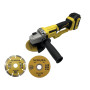 Nemura Meuleuse d'Angle Électrique Sans Fil 20V - Outil Moteur Sans Balais Brushless - avec 3 Disques 125 mm, 1 Clé à Molette, 1