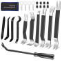 Hochferr Métal 24 Pièces Outils pour Garnitures Outils Démontage Outillage Carrosserie pour Panneau Accessoires Porte Autoradio