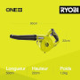 RYOBI - Souffleur de Chantier sans Fil 18V One+ R18TB-0 – Compact, 3 Vitesses, Idéal Dépoussiérage Atelier, Voiture – Batterie N