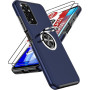 LeYi Coque pour Xiaomi Redmi Note 11/11S 4G(6.43") avec 2 Verre Trempé Vitre Protection et Anneau Telephone, Militaire PC et TPU
