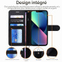 TECHGEAR Etui iPhone iPhone 13 Mini Portefeuille - Housse Portefeuille en Cuir avec Rabat de Protection, Fentes pour Cartes, Béq