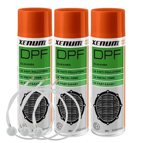 XENUM - DPF Cleaner - Lot de 3 x 400ml - Nettoyant FAP + 3 buses d'injection