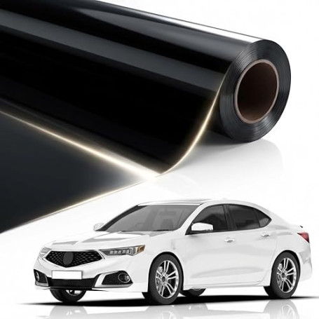 Film Teinté Voiture BLACKGLASS IX® Rouleau de Qualité Pro pour Vitres et Véhicules (5% TLV, 6mx65cm, 2 Épaisseurs, Limo Black) F