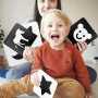Chiluxendo 20 Pièces Livre Bebe 0-3 Mois, Carte Noir et Blanc Bébé, Carte Contraste Montessori, Jeux d'Éveil Noir et Blanc, Cart
