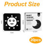 Chiluxendo 20 Pièces Livre Bebe 0-3 Mois, Carte Noir et Blanc Bébé, Carte Contraste Montessori, Jeux d'Éveil Noir et Blanc, Cart