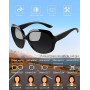 Joopin Lunettes de Soleil Polarisees Femme Grande Taille Style Rétro Tendance pour Conduite et Voyage Protection UV400
