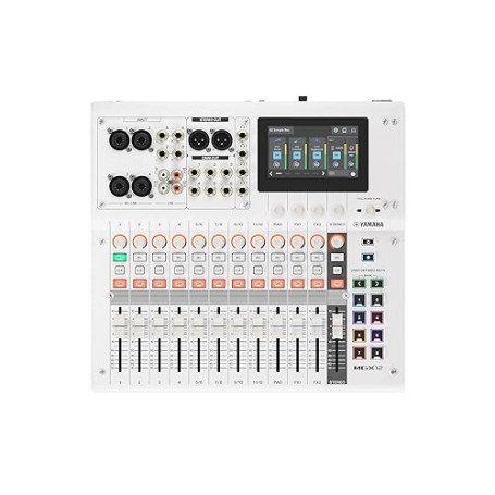 YAMAHA MGX12 Console de Mixage Numérique avec LCD Tactile, Bluetooth, Blanc | Console Compacte avec Double USB, Enregistrement M