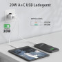 2Pcs Chargeur USB C, Prise Rapide 20W Replacement for iPhone 16 15 14 13 12 11 Pro Max SE XS XR 8 7 6S Plus Mini SE, Pad, Galaxy