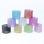 Yeahibaby 50 pcs Strass Rond de Serviette Serviette Boucle support de Noël Fête de mariage Décoration de table de dîner (Rouge)