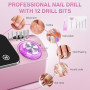 Urbuti Ponceuse pour Ongles Professionnelle 45000 RPM 36 W, Ponceuse Ongles Portable avec Écran LCD & Support et 11 Embouts,Lime