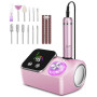 Urbuti Ponceuse pour Ongles Professionnelle 45000 RPM 36 W, Ponceuse Ongles Portable avec Écran LCD & Support et 11 Embouts,Lime