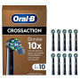 Oral-B Brossettes de Rechange Cross Action, lot de 10, Noires – Recharges Brosse à Dents Électrique Pro, Filaments pour Eliminer