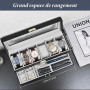 ProCase Boite a Montre à 2 Niveaux, 6 Emplacements avec Coussins pour Montres, 2ème Compartiment pour des Petits Bijoux Accessoi