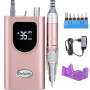 Delanie Ponceuse pour Ongles Professionnelle 35000 RPM Portable Rechargeable Avec Affichage LCD et 6 Embouts Ponçage pour Pédicu