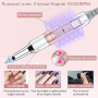 Delanie Ponceuse pour Ongles Professionnelle 35000 RPM Portable Rechargeable Avec Affichage LCD et 6 Embouts Ponçage pour Pédicu