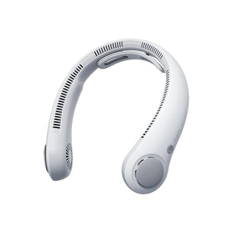 JISULIFE Ventilateur de cou portable amélioré, tour de cou personnel mains libres, réglage à 5 vitesses, 5000 mAh, portable, sil