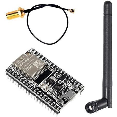 DUBEUYEW ESP32-DevKitC Carte de Base ESP32 Carte de Développement ESP32-WROOM-32U Ensemble pour Arduino avec Antenne et Câble