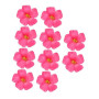 Lurrose Lot de 10 Fleurs d'hibiscus Artificielles Roses en EVA Décorations Hawaïennes Solides pour Fêtes Centres de Table d'Été