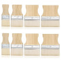 Lot de 8 pinceaux plats - Avec manche en bois - Pour aquarelle, gouache, acrylique, huile sur toile et fond de peinture