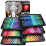 KALOUR Lot de 180 crayons de couleur pour artistes adultes – Pigments riches en pigments doux – 12 crayons métalliques – Idéal p