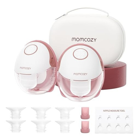 Momcozy M6 Tire Lait Electrique Mains Libres (2, Rouge)