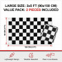 2 Pcs Drapeau de Course à Damier Noir et Blanc - Grande Taille 150x90cm - Polyester Résistant pour Décoration Thème Voiture ou M
