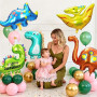 Alaoo Kit Décoration Anniversaire Dinosaure, Anniversaire Dinosaure, Géant Ballon Dinosaure avec Happy Birthday Bannière, Ballon