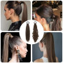 Jetstream 2 Pièces Extension Queue de Cheval, Postiche Cheveux Naturel, Ponytail Extension, Ponytail Cheveux Naturel, Brun Foncé