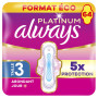 Always Platinum Serviettes Hygiéniques, Taille 3, Day & Night, 64 Serviettes Avec Ailettes, Flux Abondants Jour et Nuit, Format 