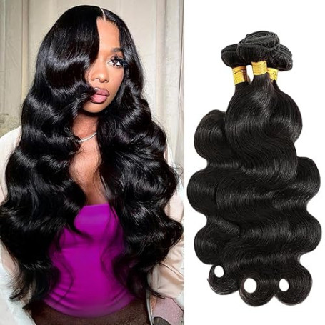 Tissage Naturel Cheveux Humain 18 20 22 Pouces Body Wave Bundles Human Hair 100% Unprocessed Brazilian Virgin Hair 3 Bundles Dou