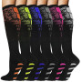 HAGOT Chaussettes de Compression Unisexe Compression, pour Circulation Sanguine, Chaussettes de Compression pour Sport, Avion, V