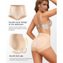 Levao Lot de 4 Culotte Gainante Femme Sculptantes Taille Haute sous-Vêtements Invisibles Slips sans Coutures Respirable Conforta