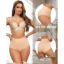 Levao Lot de 4 Culotte Gainante Femme Sculptantes Taille Haute sous-Vêtements Invisibles Slips sans Coutures Respirable Conforta