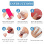 24 Pièces Faux Ongles Moyen Cercueil, Français Press on Nails Rose Ballerine Ongles à Coller, Acrylique Bâton sur Les Ongles ave
