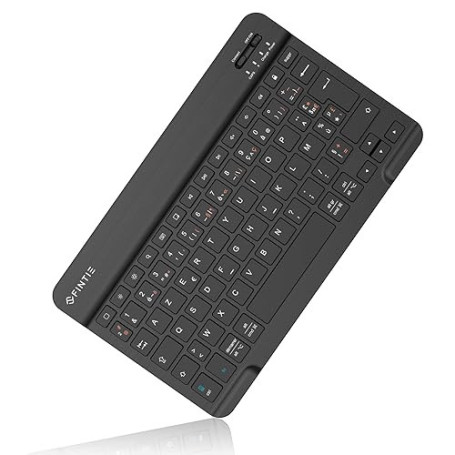 FINTIE Clavier sans Fil Bluetooth 10 Pouces, [AZERTY Français] Clavier Léger Fin Keyboard pour iPad, Android Tablette Samsung Ga