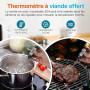 Tilswall Thermomètre Infrarouge Laser Numérique Sans Contact, -50°C ~ 600°C(-58°F ~ 1112°F), Emissivité Réglable, Idéal pour Cui