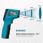 Tilswall Thermomètre Infrarouge Laser Numérique Sans Contact, -50°C ~ 600°C(-58°F ~ 1112°F), Emissivité Réglable, Idéal pour Cui