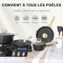 GiPP 22 Pièces Induction Lot de Poele - Set de Poêles et Casseroles avec Revêtement Céramique Antiadhésif, Batterie de Cuisine S