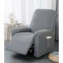 Hearda Housse de Fauteuil Relax Inclinable Electrique, Jacquard Gris Foncé Housse pour Canapé Relax, Élastique Housse de Fauteui