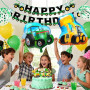 Alaoo Kit Décoration Anniversaire Dinosaure, Anniversaire Dinosaure, Géant Ballon Dinosaure avec Happy Birthday Bannière, Ballon
