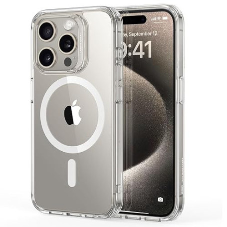 ESR Coque pour iPhone 15 Pro, Compatible avec MagSafe, Protection Militaire, Anti-jaunissement, Dos Anti Rayures, Coque Magnétiq